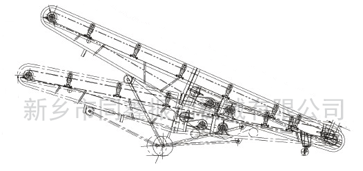 可移動(dòng)升降式帶式輸送機(jī)系列產(chǎn)品外形結(jié)構(gòu)示意圖：同鑫振動(dòng)機(jī)械