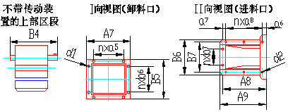 HL環(huán)鏈離心斗式提升機外形圖-同鑫振動